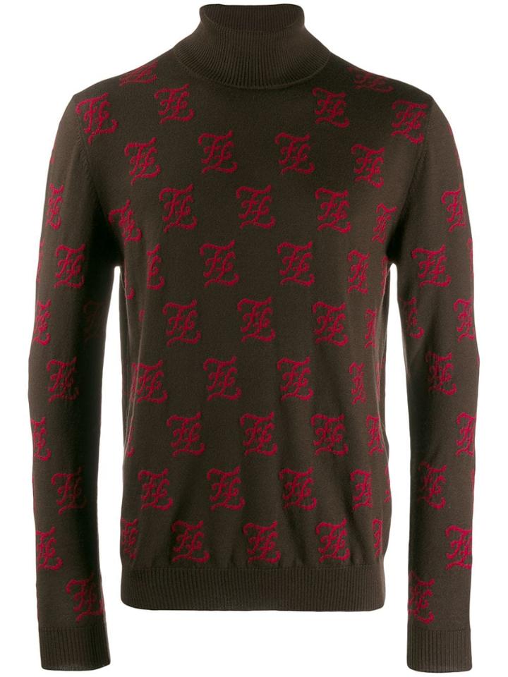 Fendi Karligraphy Ff Monogram Sweater - Brown