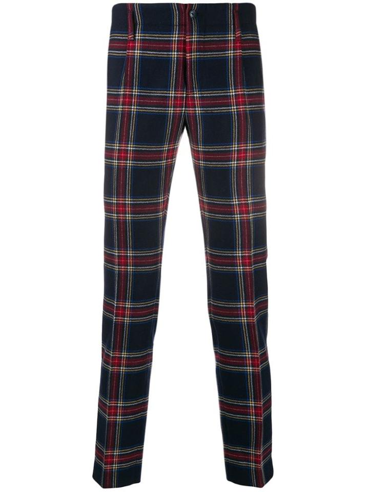 Daniele Alessandrini Checked Tailored Trousers - Blue