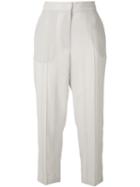 Brunello Cucinelli Sequin Stripe Trousers, Women's, Size: 42, Nude/neutrals, Silk/polyester/acetate