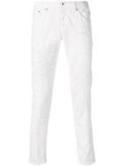 Dondup Distressed Slim Fit Jeans - White