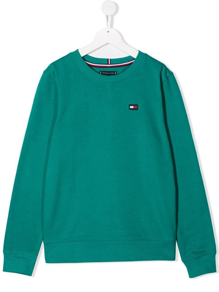 Tommy Hilfiger Junior Teen Logo Long-sleeve Sweater - Green