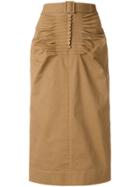 No21 High-waisted Pencil Skirt - Brown