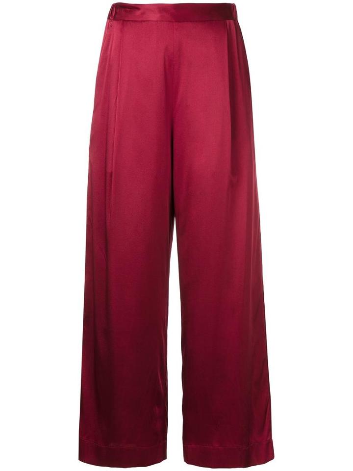 H Beauty & Youth High-rise Wide-legged Trousers, Women's, Size: Medium, Red, Silk/polyurethane/cupro