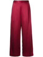 H Beauty & Youth High-rise Wide-legged Trousers, Women's, Size: Medium, Red, Silk/polyurethane/cupro