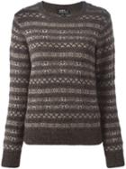 A.p.c. Intarsia Knit Sweater, Women's, Size: Large, Brown, Alpaca