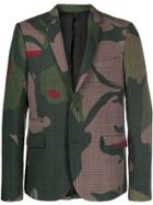 Stella Mccartney Camouflage-print Check Blazer - Green