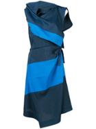 Issey Miyake Oblique Dye Wrap Dress - Blue