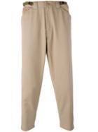 Ganryu Comme Des Garcons Loose Fit Cropped Trousers, Men's, Size: Medium, Nude/neutrals, Cotton/polyester