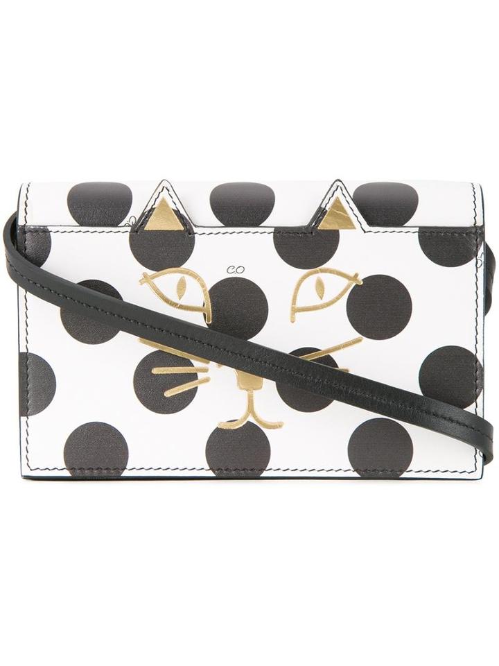 Charlotte Olympia Feline Shoulder Bag, Women's, White, Calf Leather