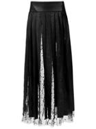 Andrea Bogosian Leather Panelled Tulle Skirt - Black