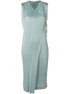 Pleats Please By Issey Miyake Pleated Wrap Dress - Green
