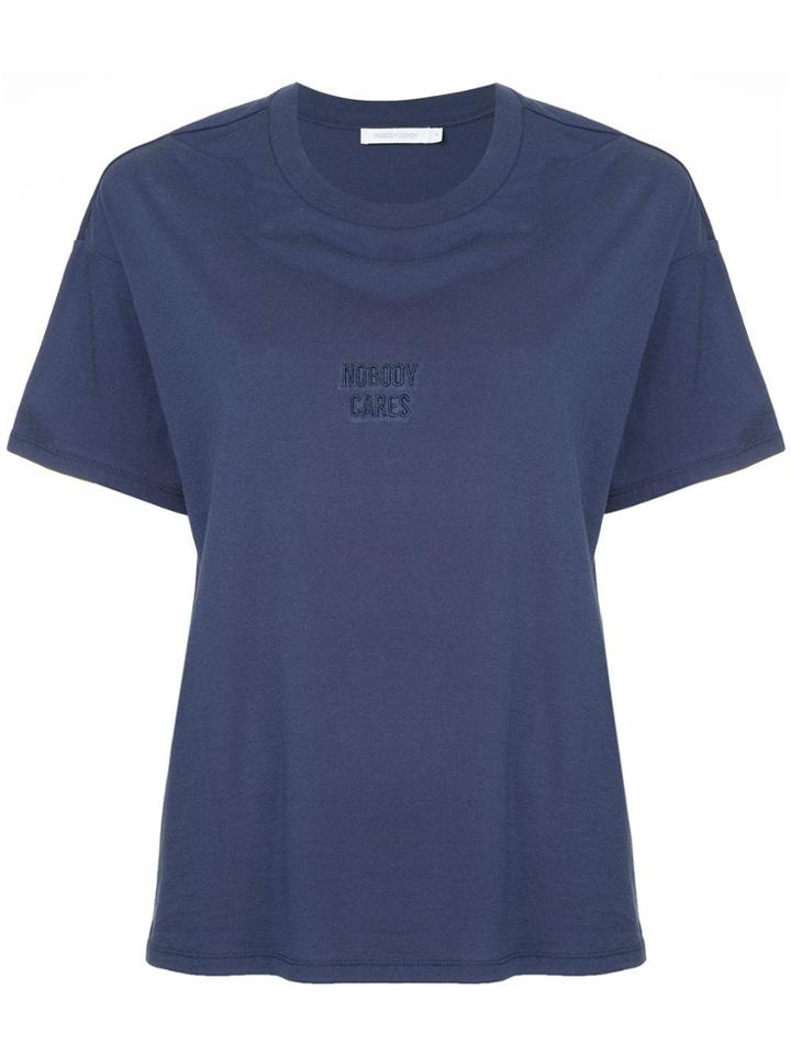 Nobody Denim Nobody Cares Embroidered T-shirt - Blue