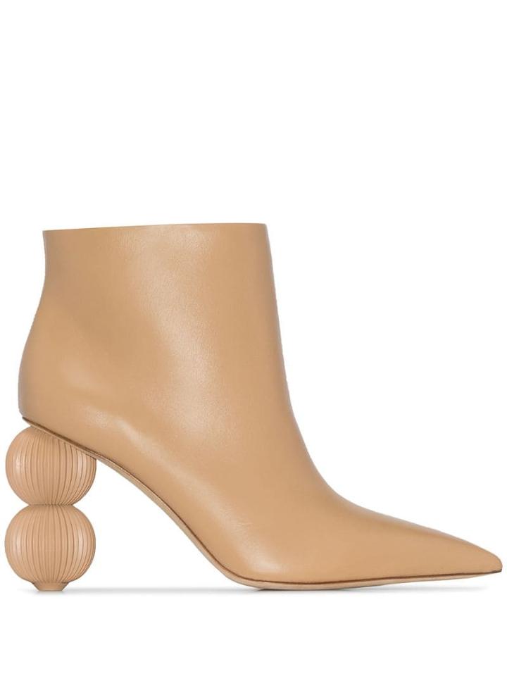Cult Gaia Neutral Cam 100 Leather Boots - Neutrals