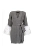 Andrea Bogosian Fur Trimmed Knitted Cardi-coat - Grey