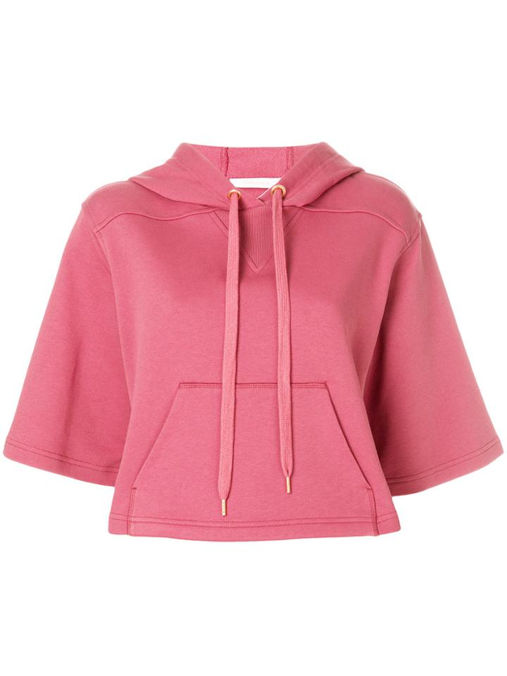 See By Chloé Cropped Hoodie - Pink & Purple