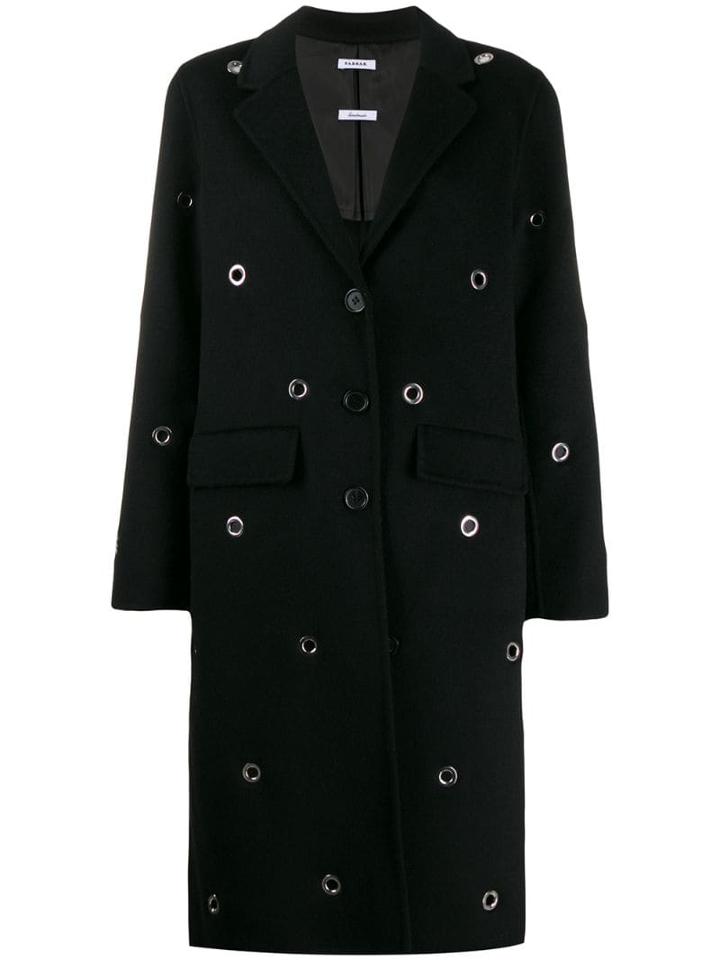 P.a.r.o.s.h. Eyelet Single-breasted Coat - Black
