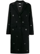P.a.r.o.s.h. Eyelet Single-breasted Coat - Black