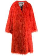 Gucci Faux Fur Shaggy Coat - Orange