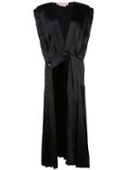 Marni V-neck Pleated Asymmetric Dress - Black