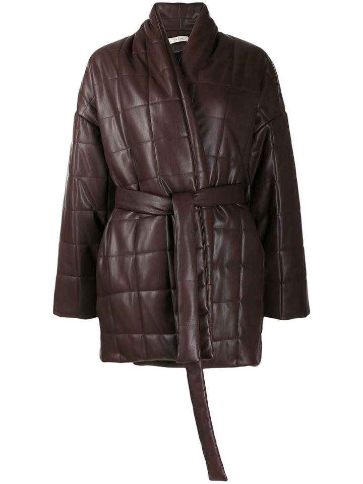 Áeron Belted Puffer Jacket - Brown