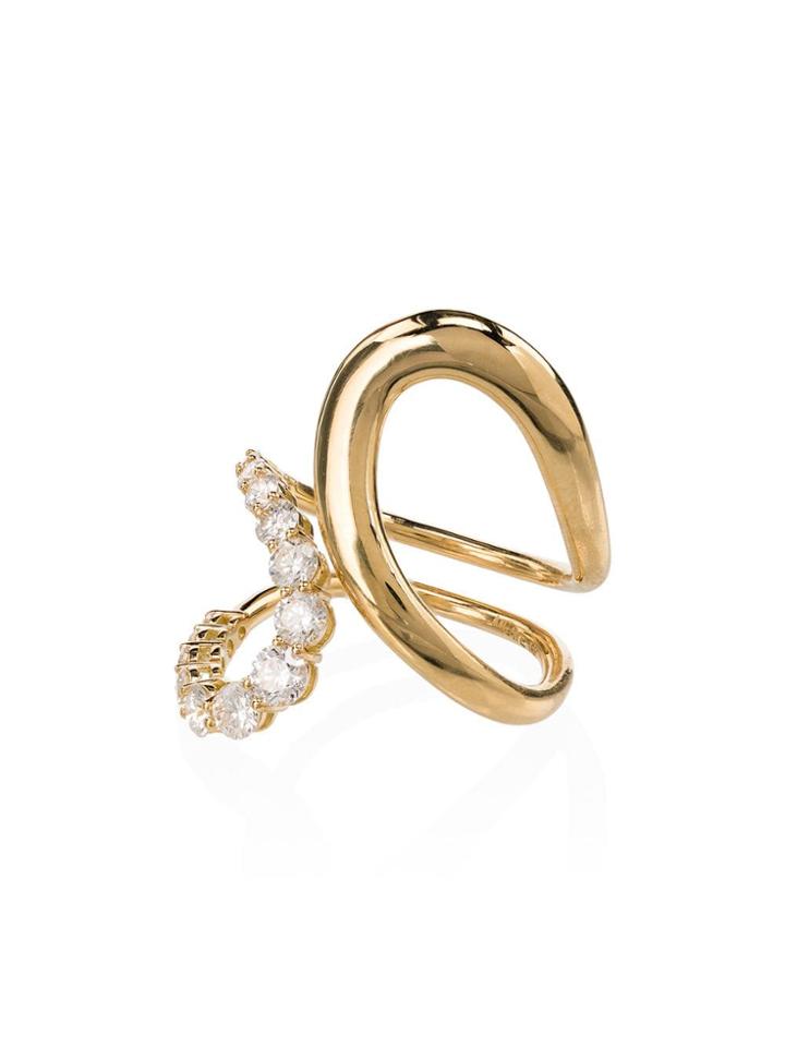 Melissa Kaye 18kt Yellow Gold Aria Jane Twist Diamond Ring - Metallic