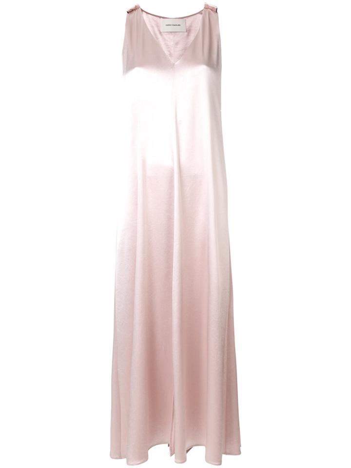 Cédric Charlier Draped Strap Maxi Dress - Pink & Purple