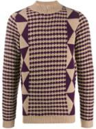 Daniele Alessandrini Geometric Knit Jumper - Neutrals