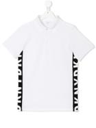 Dkny Kids Logo Side Stripe Polo Shirt - White