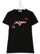 Msgm Kids Teen Logo Patch T-shirt - Black