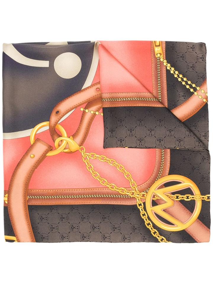 Moschino Suitcase Logo Scarf - Pink & Purple