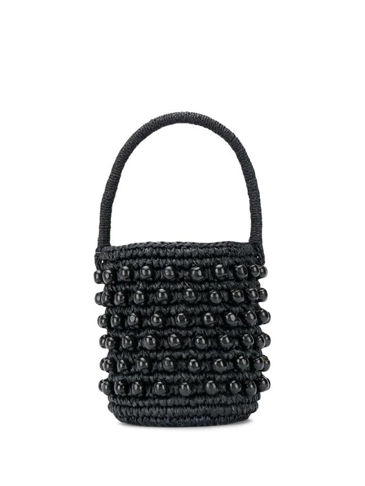 Sensi Studio Beaded Drawstring Bag - Black