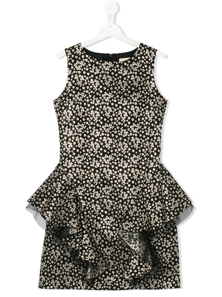 David Charles Kids - Floral Dress - Kids - Cotton/polyester/acetate/metallic Fibre - 16 Yrs, Black