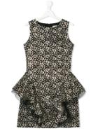 David Charles Kids - Floral Dress - Kids - Cotton/polyester/acetate/metallic Fibre - 16 Yrs, Black
