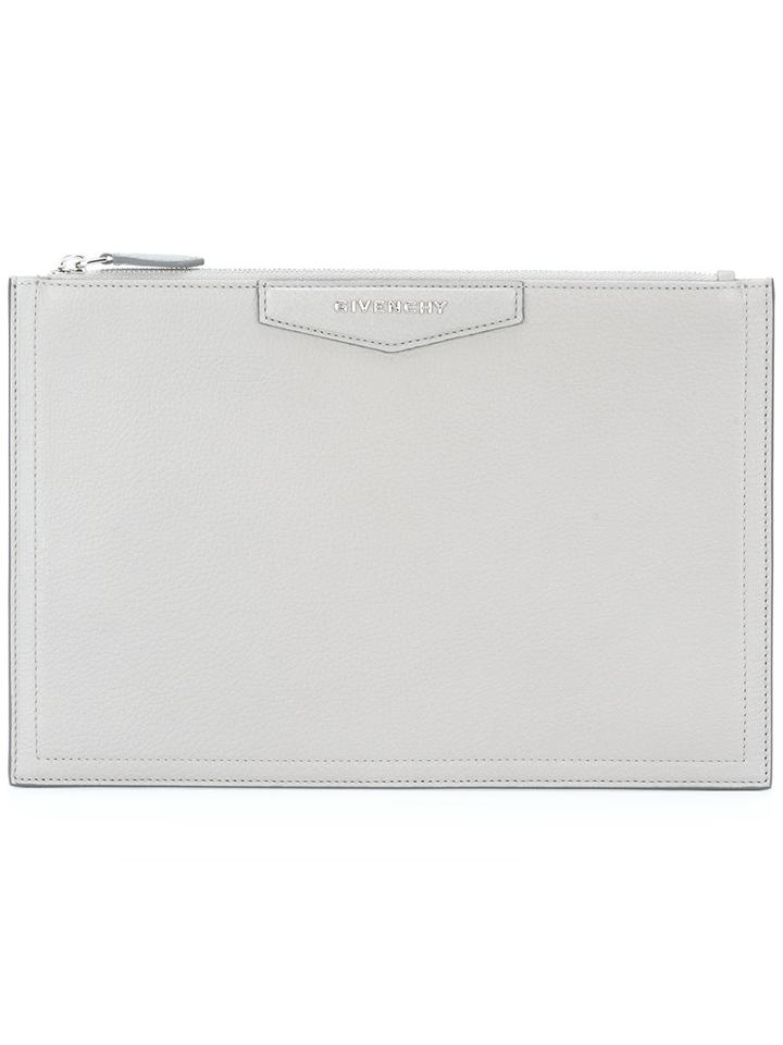 Givenchy Medium Antigona Pouch, Women's, Grey, Goat Skin