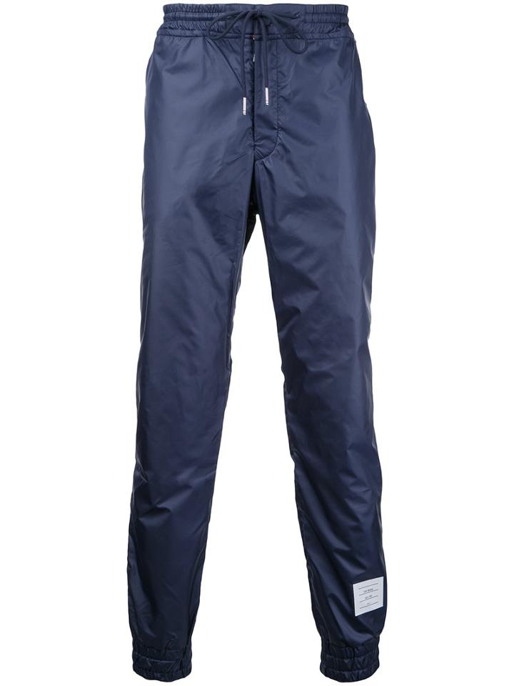 Thom Browne Elasticated Cuffs Track Pants, Men's, Size: 2, Blue, Polyester