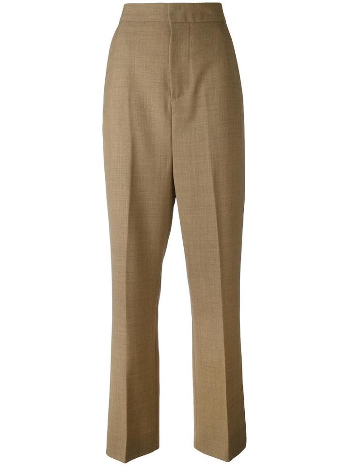 Marni - High Waisted Trousers - Women - Cupro/virgin Wool - 38, Brown, Cupro/virgin Wool