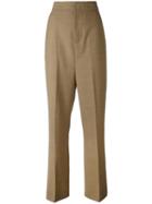Marni - High Waisted Trousers - Women - Cupro/virgin Wool - 38, Brown, Cupro/virgin Wool