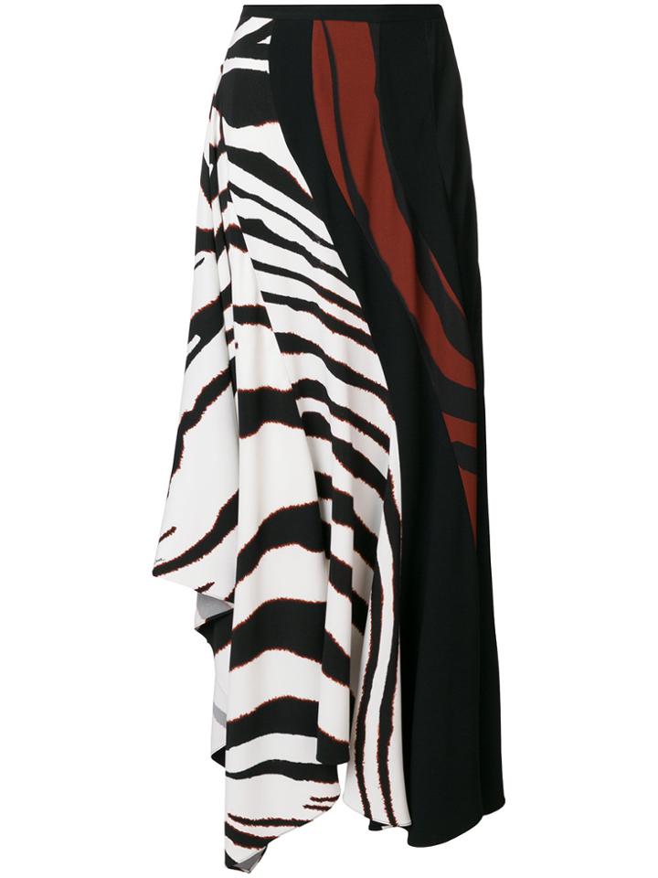 Roberto Cavalli Contrast Flared Skirt - Black