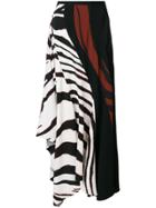 Roberto Cavalli Contrast Flared Skirt - Black