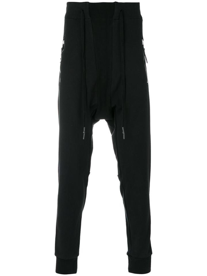 11 By Boris Bidjan Saberi Drop Crotch Track Pants - Black