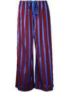 Astraet - Striped Wide Leg Trousers - Women - Acetate - 0, Red, Acetate