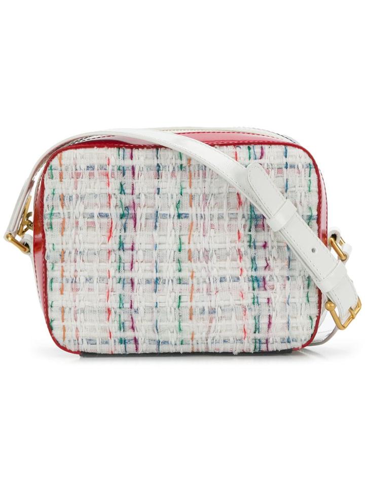 Thom Browne Tweed Mini Crossbody Business Bag - White