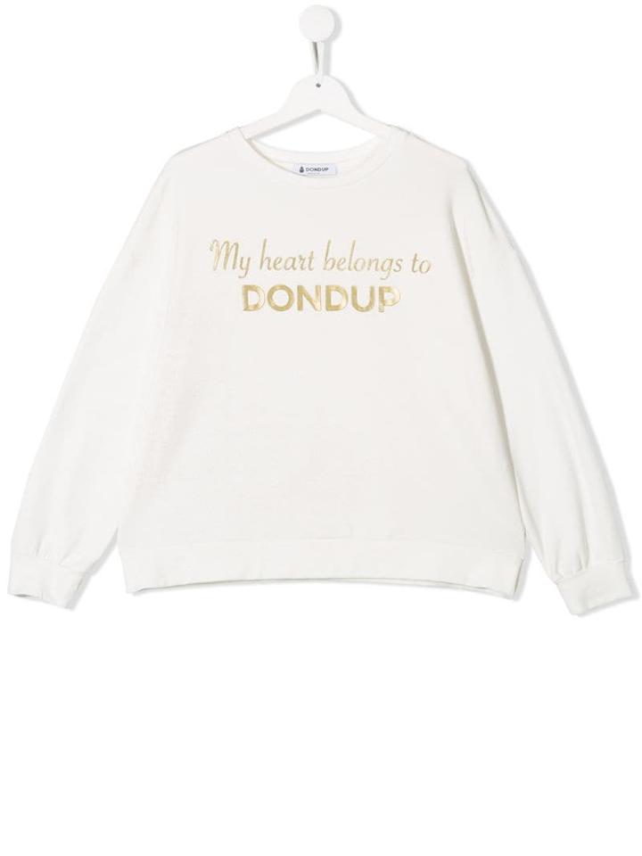 Dondup Kids The Heart Belongs To Sweatshirtc - White