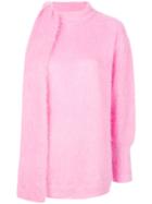 No21 Asymmetric Tie Neck Jumper - Pink & Purple