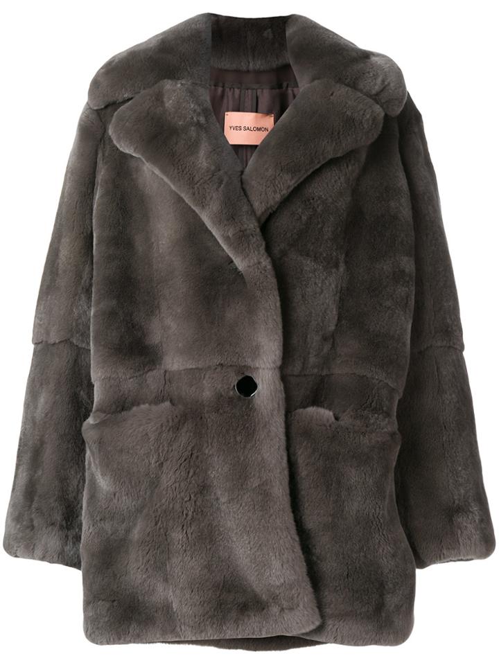 Yves Salomon Rex Coat - Grey