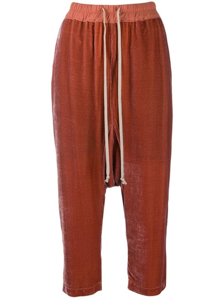 Rick Owens Drop-crotch Cropped Trousers - Pink