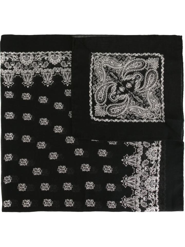 Saint Laurent Paisley Print Scarf - Black