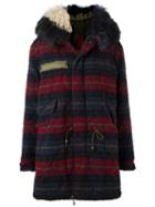 Mr & Mrs Italy Plaid Hooded Coat, Women's, Size: Medium, Blue, Cotton/polyester/acetate/virgin Wool