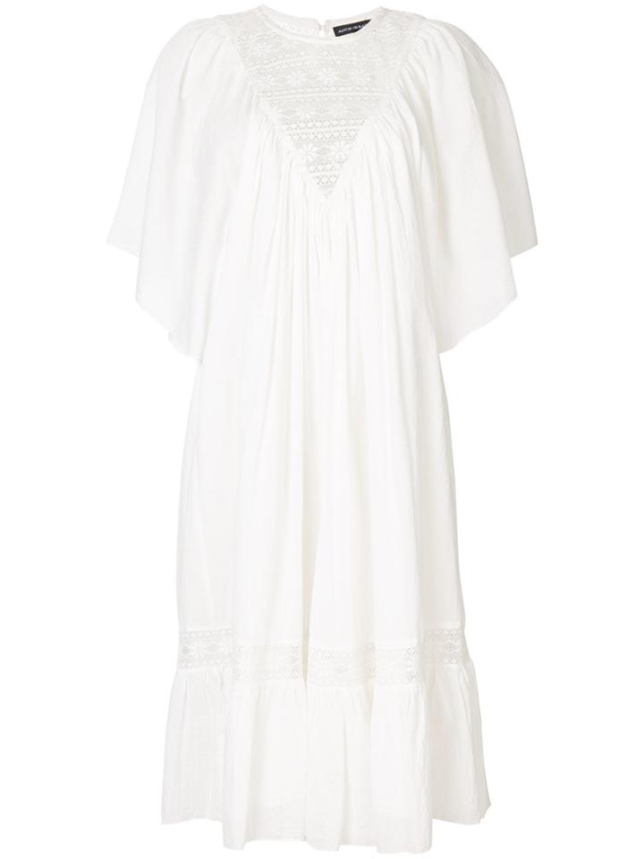 Antik Batik Lace-insert Midi Dress - White