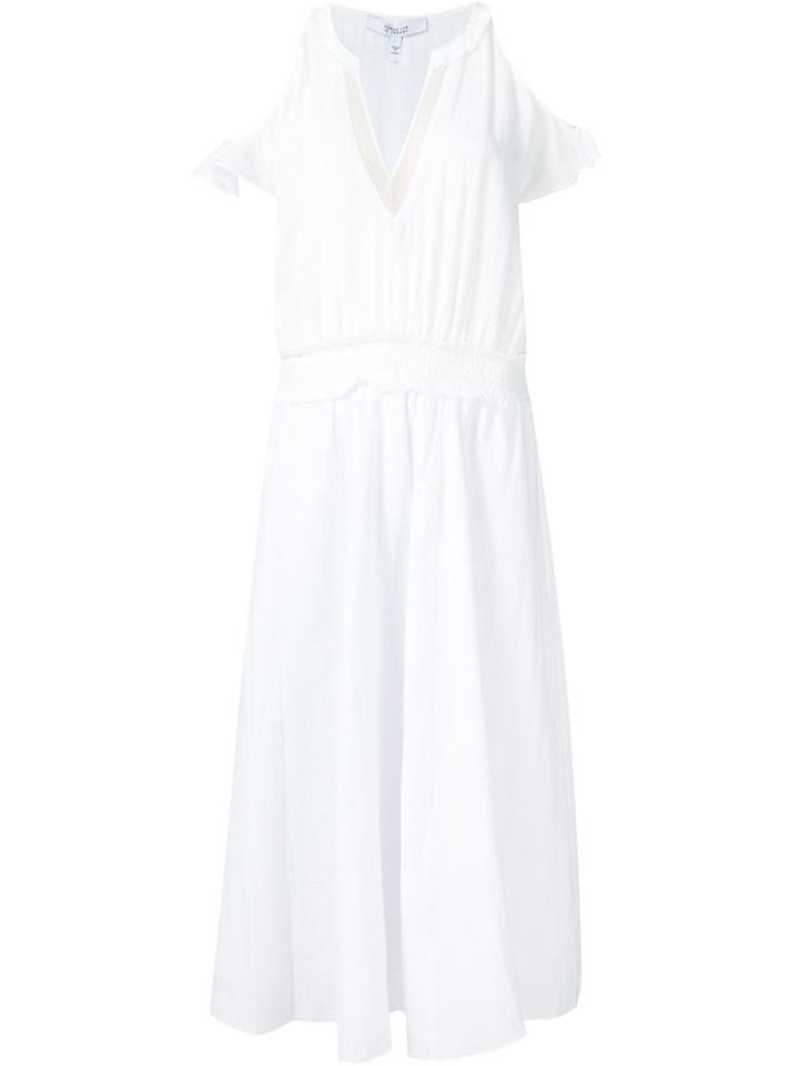 Derek Lam 10 Crosby V-neck Bare Shoulder Dress, Women's, Size: 8, White, Cotton